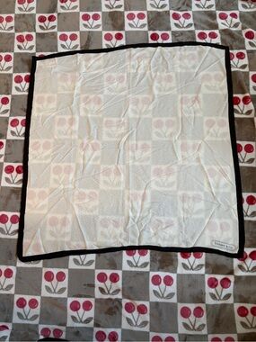 Tiffany & Co. Cream Silk Scarf with Black Border